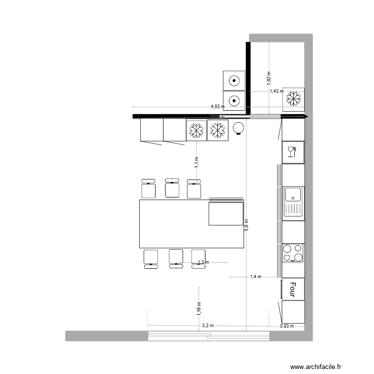cuisine mazurier  niche. Plan de 
