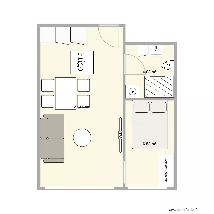 appartement 1 jc meuble 2. Plan de 3 Pièces et 31 m² appartement 1 jc meuble 2. Plan de 3 Pièces et 31 m²