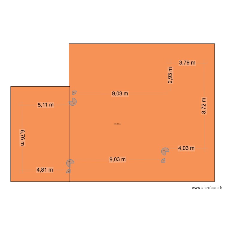 CF ESQLISSE 5 CORRECTION. Plan de 1 pièce et 129 m2