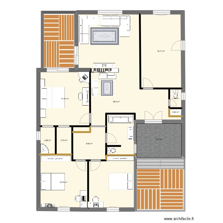 NOTRE MAISON. Plan de 10 pièces et 143 m2
