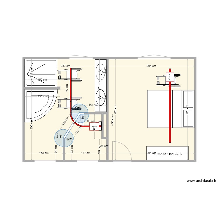 WELLER  sdb direct. Plan de 4 pièces et 30 m2