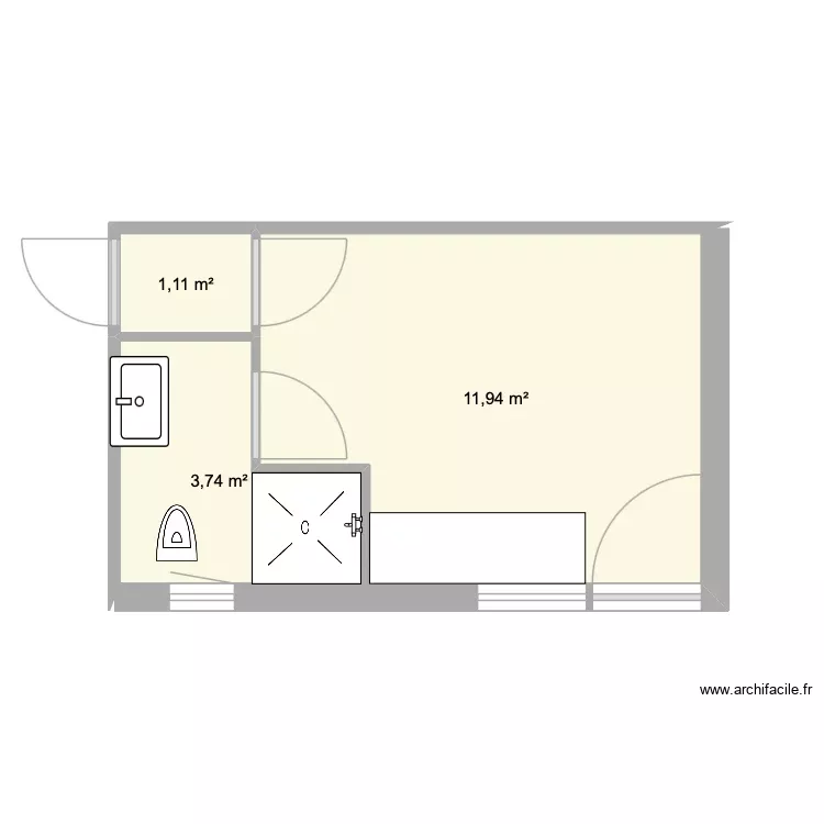 studio. Plan de 3 Pièces et 17 m² studio. Plan de 3 Pièces et 17 m²