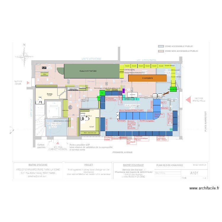 Pcie RDC v30/10/25 ter. Plan de 2 pièces et 10 m2