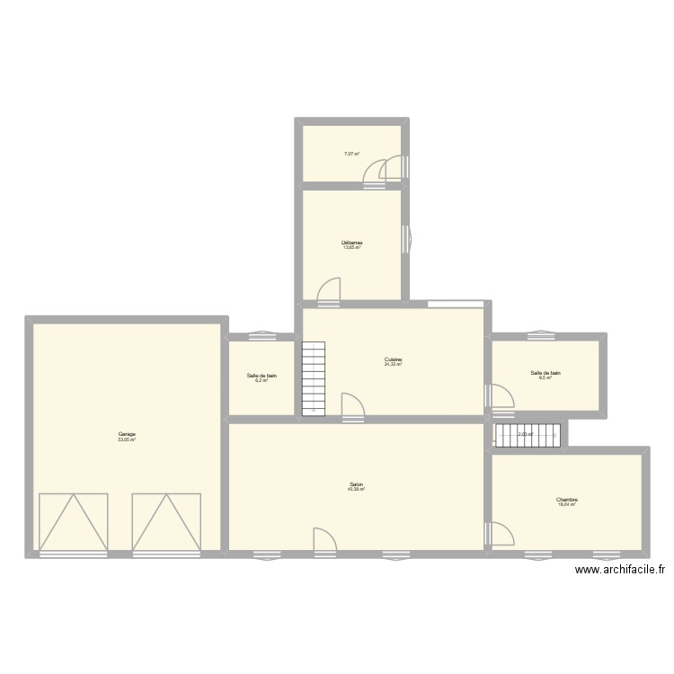 huissignies corne 5. Plan de 9 pièces et 174 m2