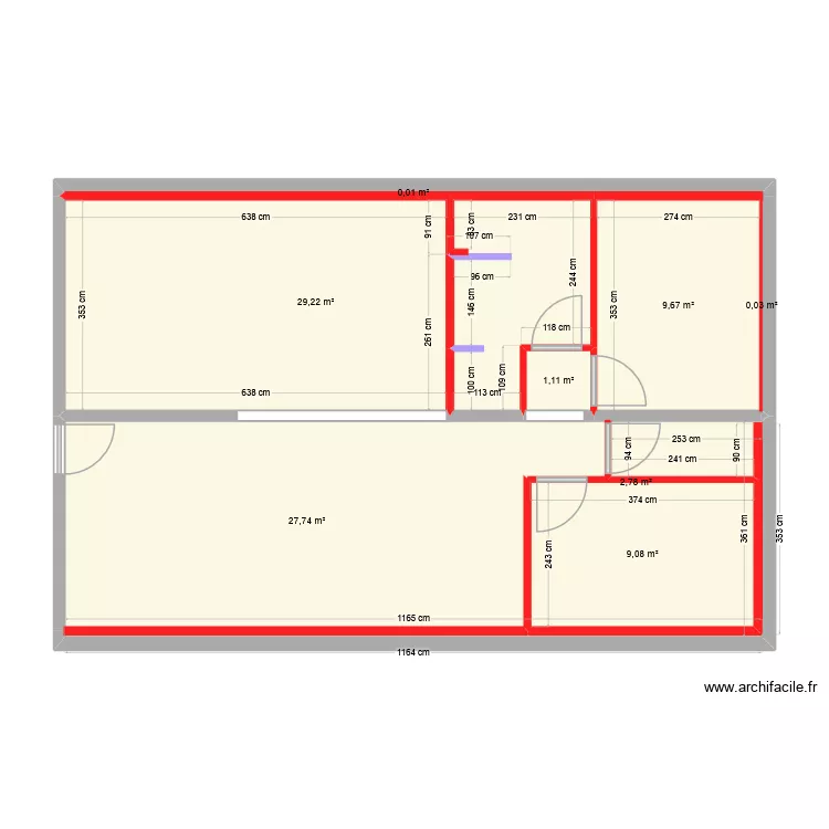 MIMBASTE MURS & CLOISONS. Plan de 8  et 80 m²