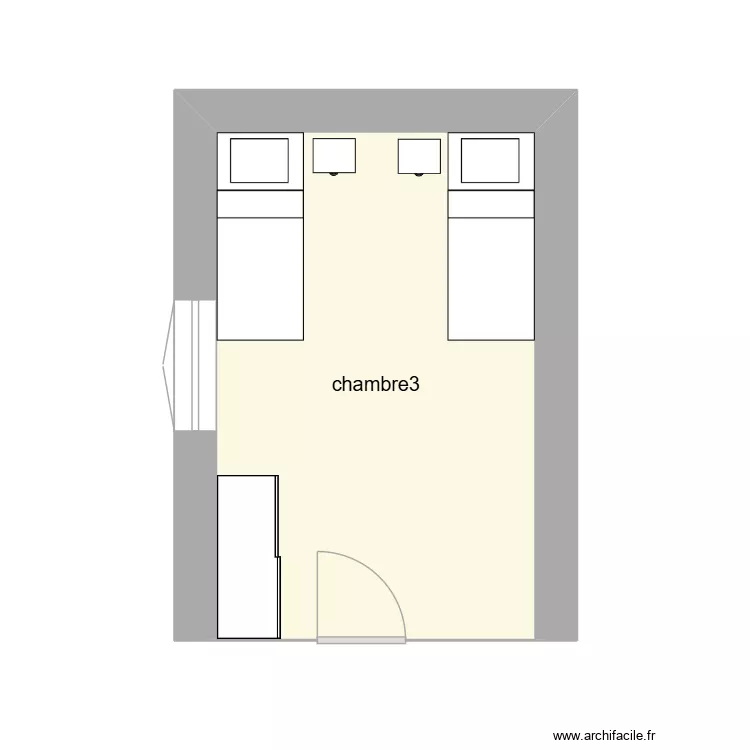 chambre3. Plan de 1  et 13 m²