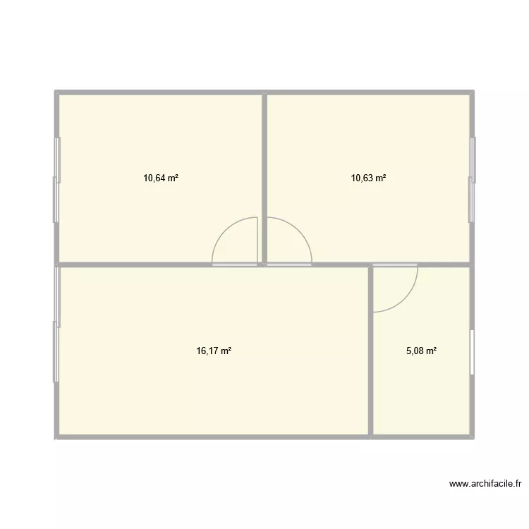 teoneatia. Plan de 4  et 43 m²