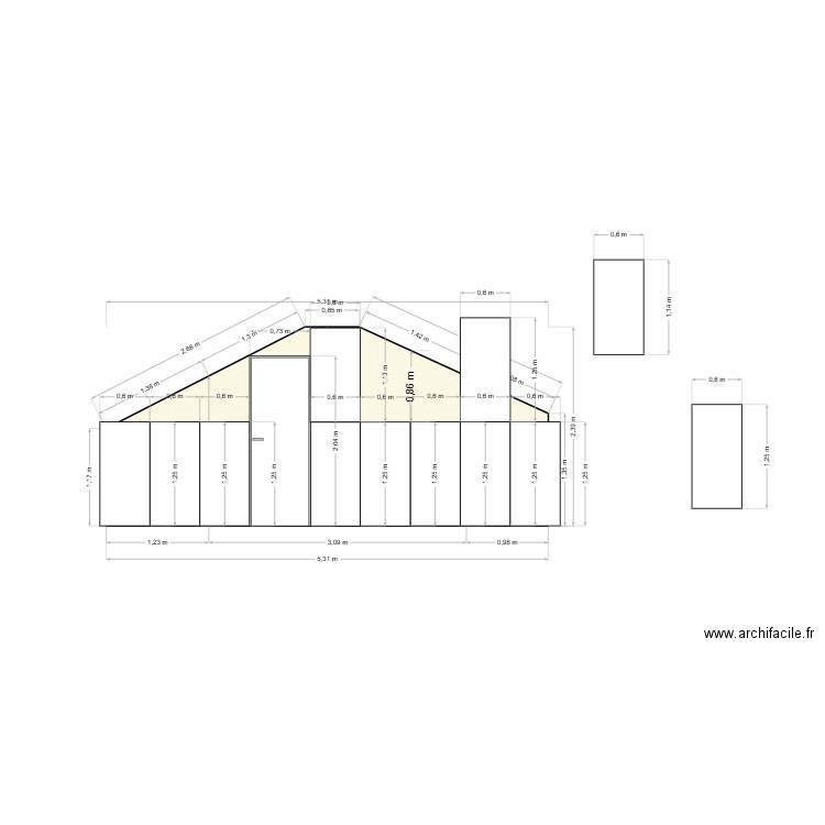 CLOISON ETAGE. Plan de 0 pièce et 0 m2