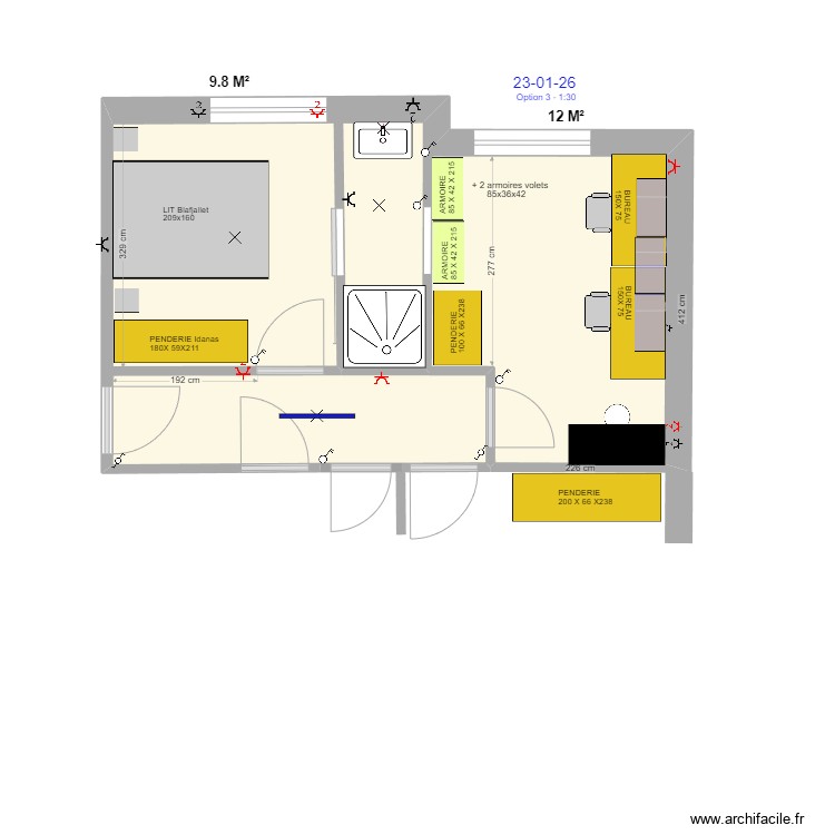 PLAN BUREAUX 23-01-26 -  1-30 option 3. Plan de 0 pièce et 0 m2