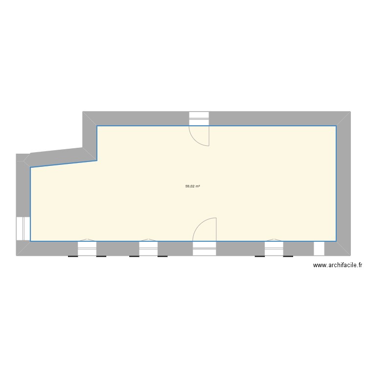 PLOZEVET. Plan de 1 pièce et 59 m2