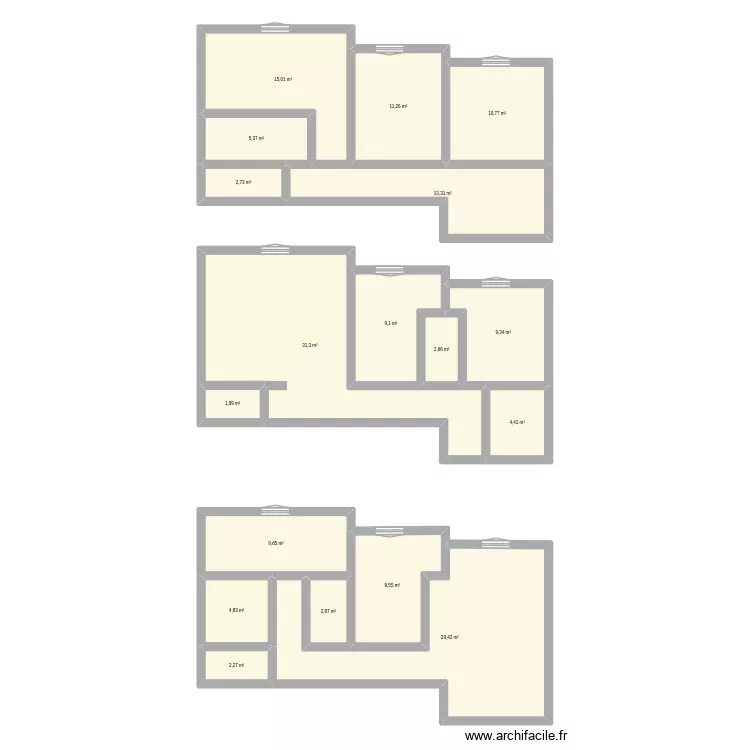 Impasse Gigodot. Plan de 18  et 176 m²