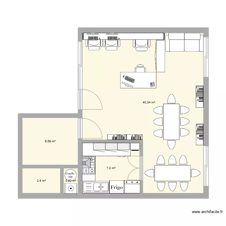 graine. Plan de 5  et 57 m²