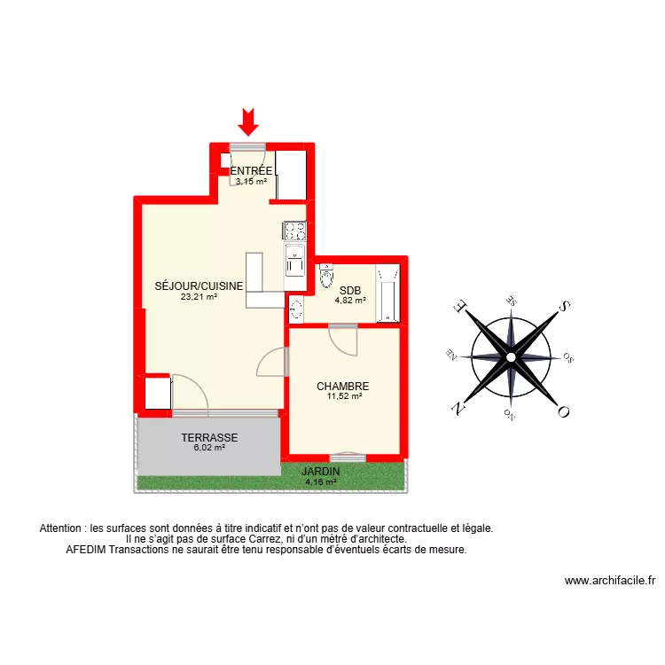BI 33195. Plan de 11 pièces et 65 m²