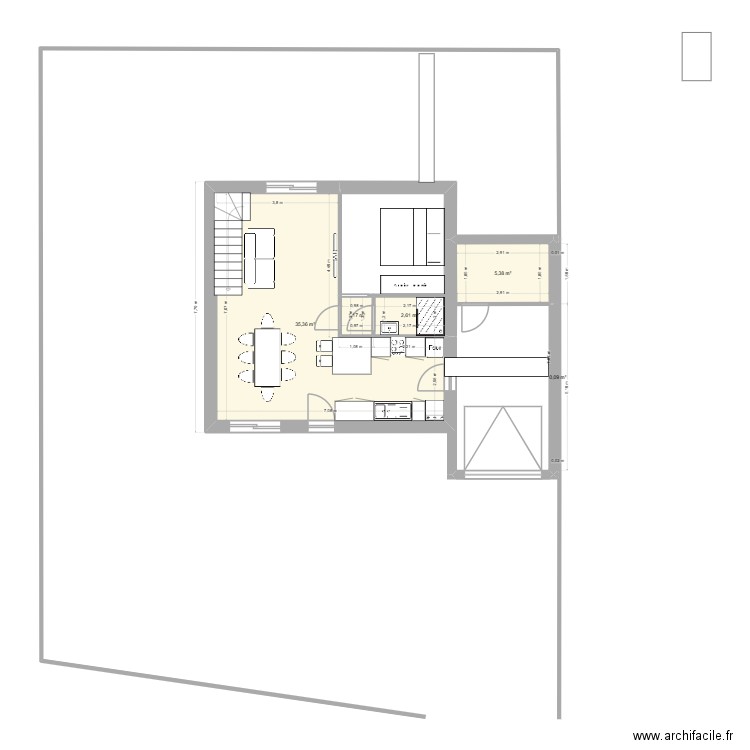 MAISON 7.80 / 7.79. Plan de 5 pièces et 45 m2