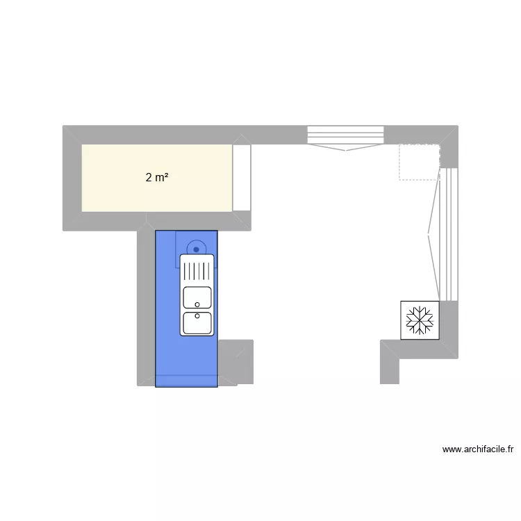 cuisne F. Plan de 1 et 2 m² cuisne F. Plan de 1 et 2 m²