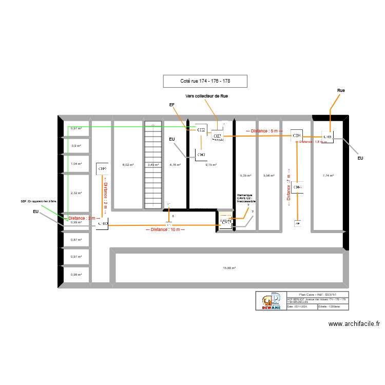 CAVE : ACP BERLIOZ - S03751. Plan de 18 pièces et 96 m2