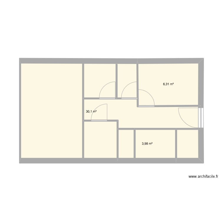 chamonix. Plan de 3 pièces et 40 m2