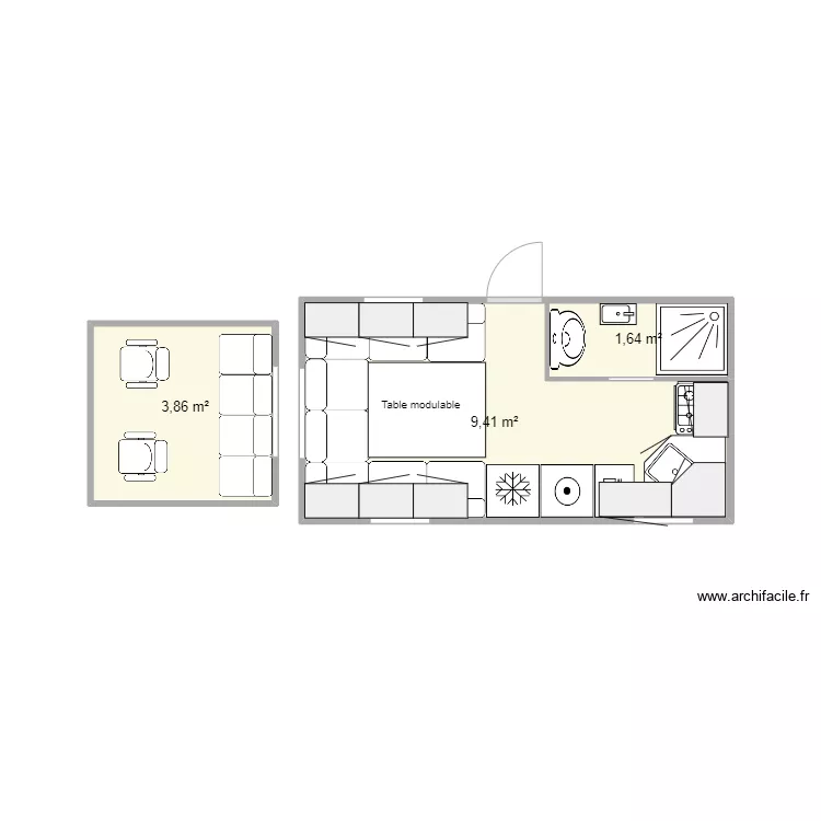 Cellule 4800 salon 200cm. Plan de Cellule 4800 salon 200cm. Plan de