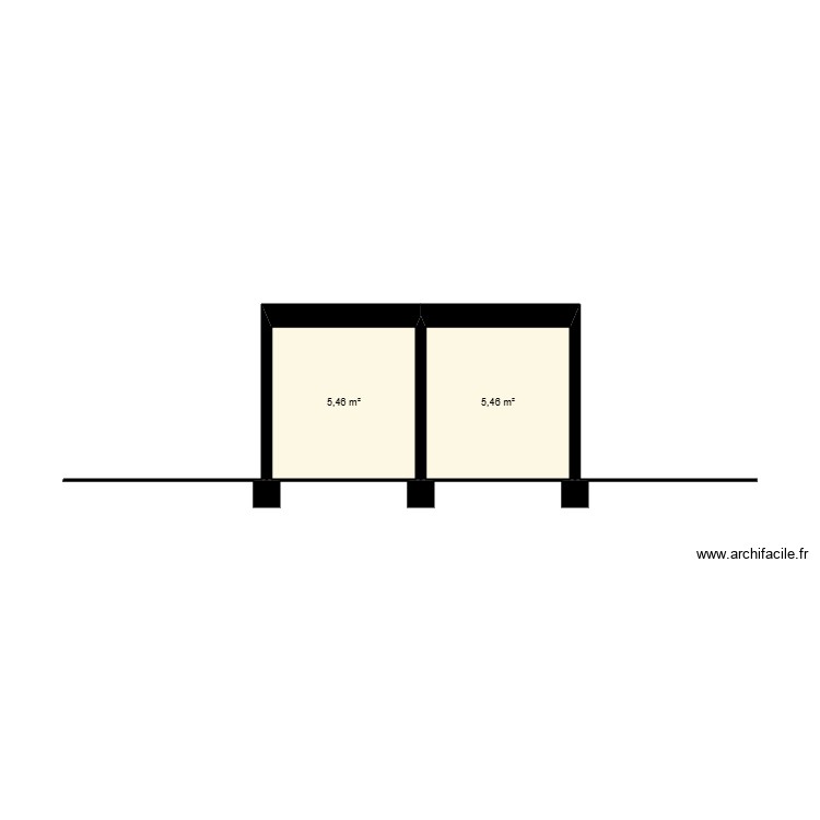 PROJET CARPORT. Plan de 2 pièces et 11 m2