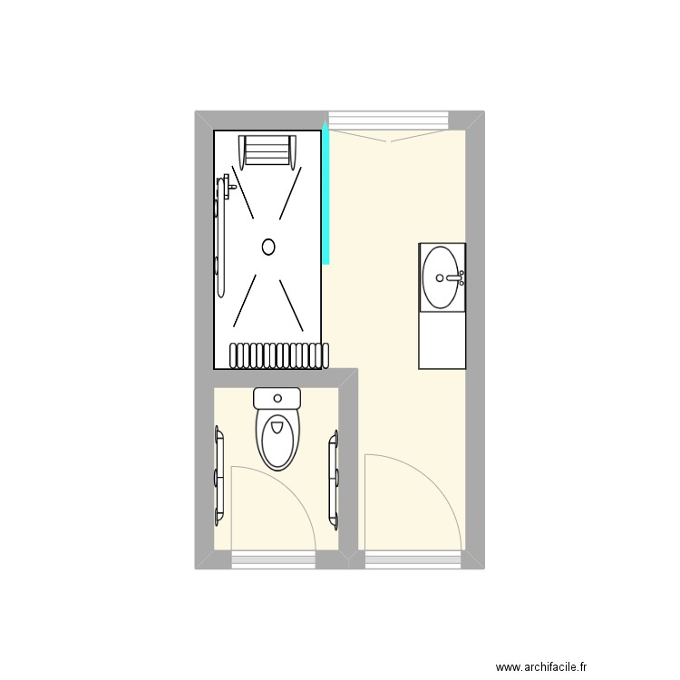 COLLET projet. Plan de 1 pièce et 7 m2