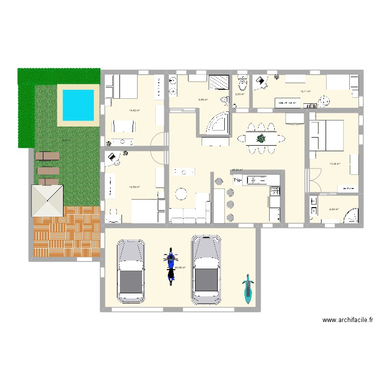 Mazison 5 personnes. Plan de 0 pièce et 0 m2