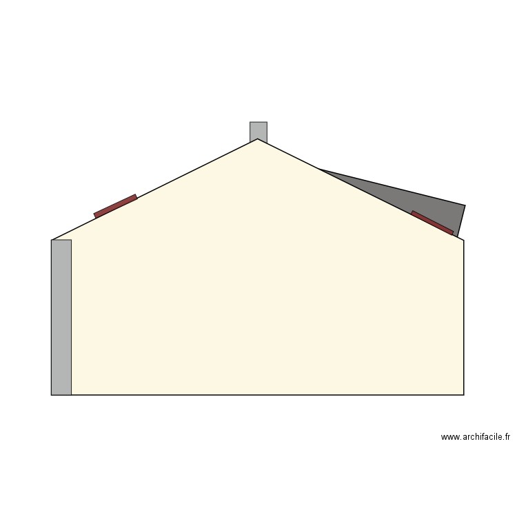 PLAN FACADE OUEST Pignon Pierres. Plan de 0 pièce et 0 m2