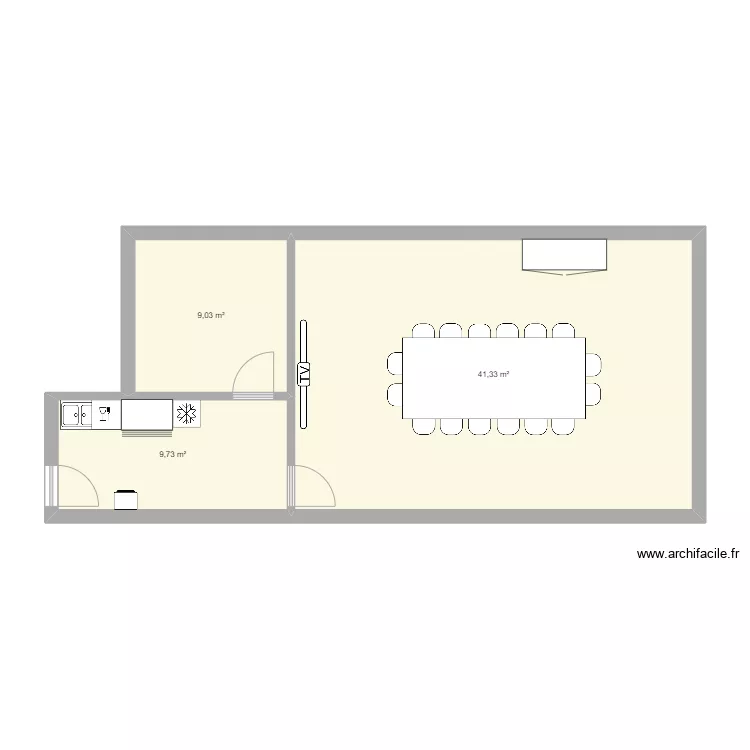 Salle de r&eacute;union. Plan de 