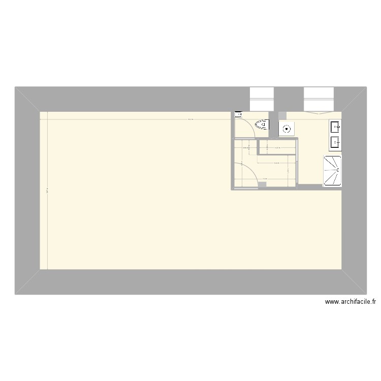sdb1. Plan de 3 pièces et 70 m2