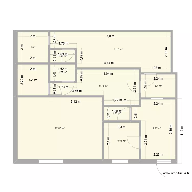 VESTIARE BAC BOUZONVILLE. Plan de 