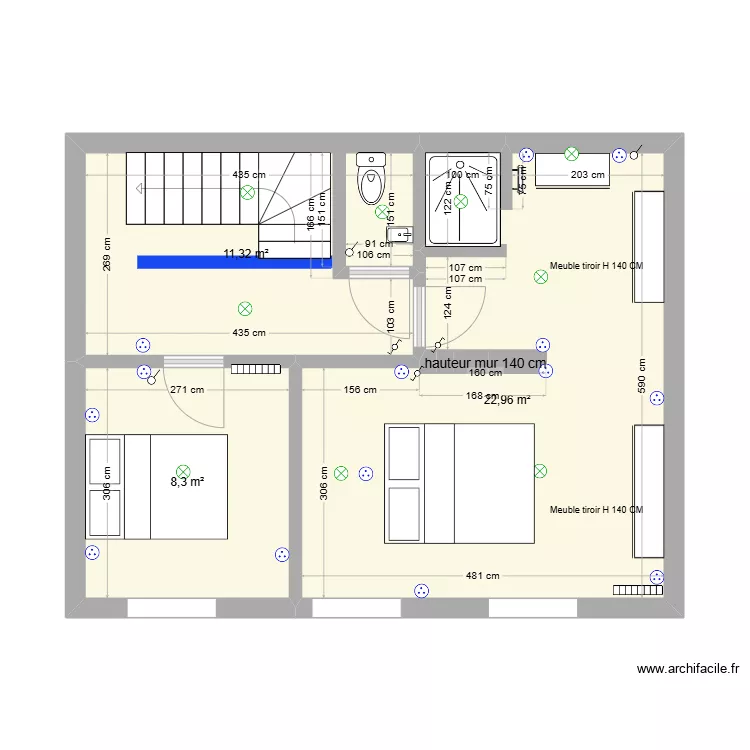 R+1 ELECTRICITE DOUCHE MODIF. Plan de R+1 ELECTRICITE DOUCHE MODIF. Plan de