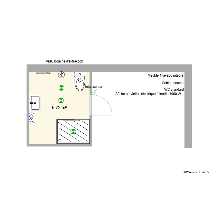 SALLE DE BAIN LEGGERI. Plan de 