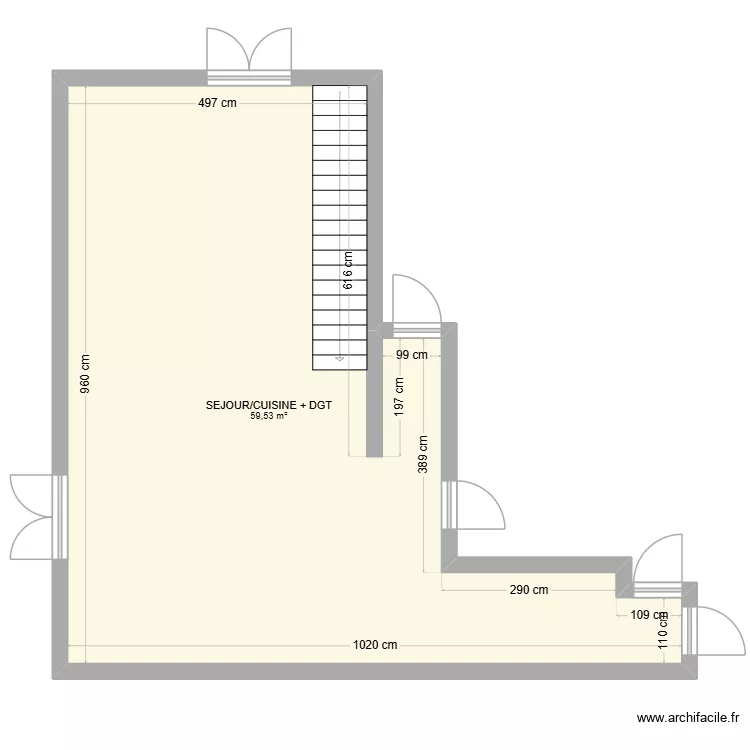 BLEAS - GOL LES HAUTS. Plan de 1  et 60 m²