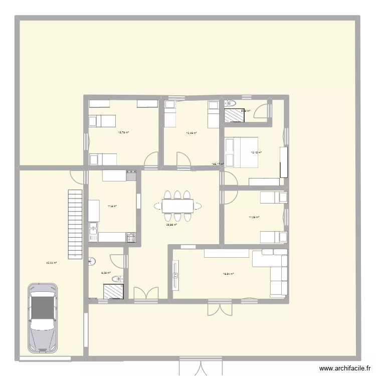maison. Plan de 11 pièces et 355 m²