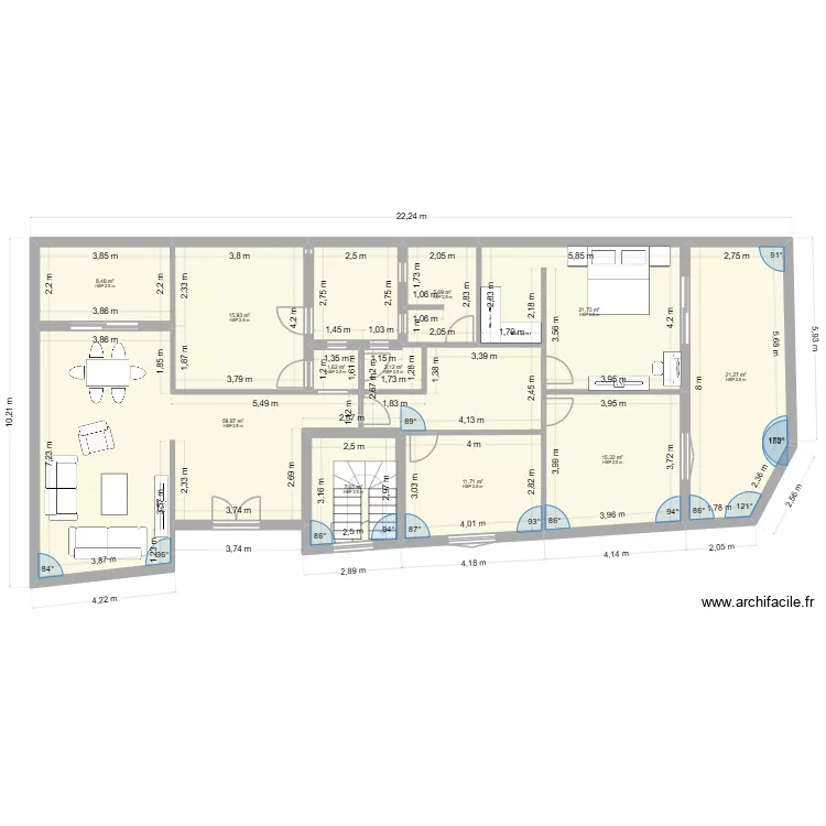 myhouse2. Plan de 11  et 171 m²
