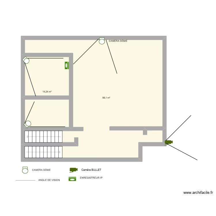 LE REFUGE. Plan de 2  et 70 m²