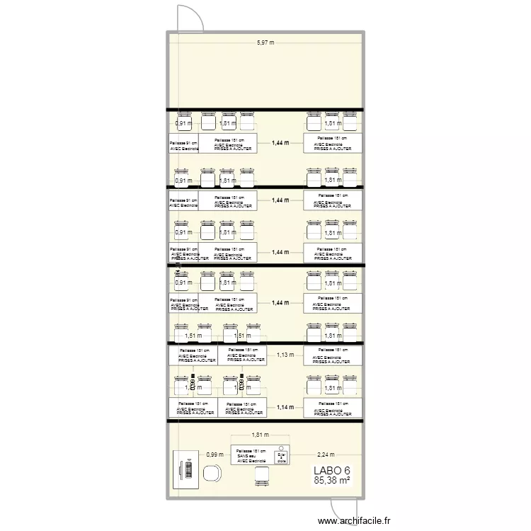 6 juillet Labo 6 cours. Plan de 1  et 85 m²