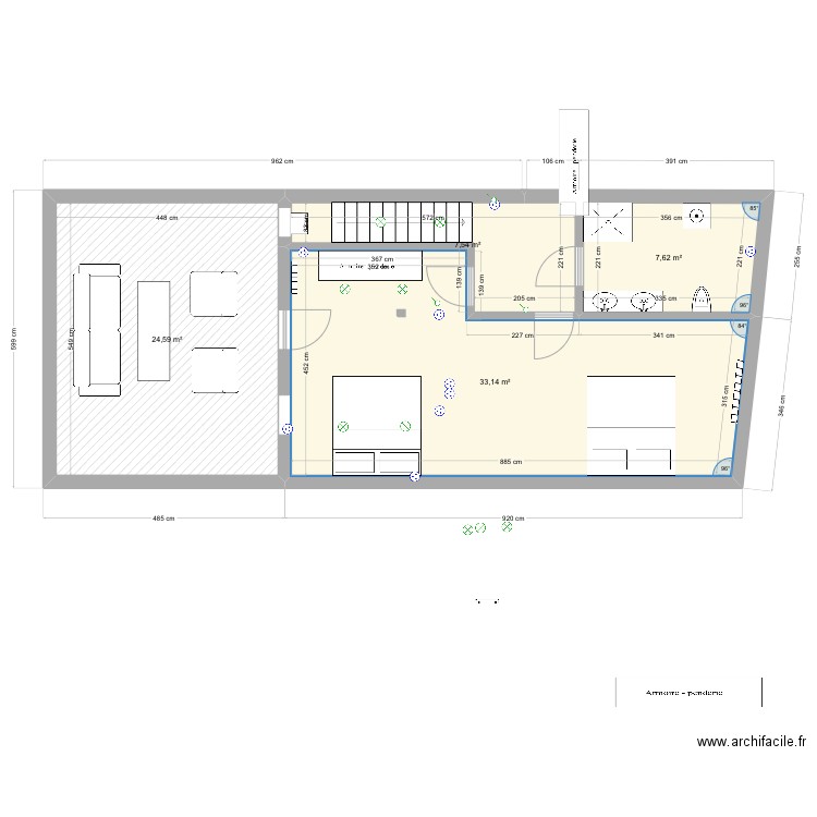 Cavell etage new. Plan de 4 pièces et 73 m2