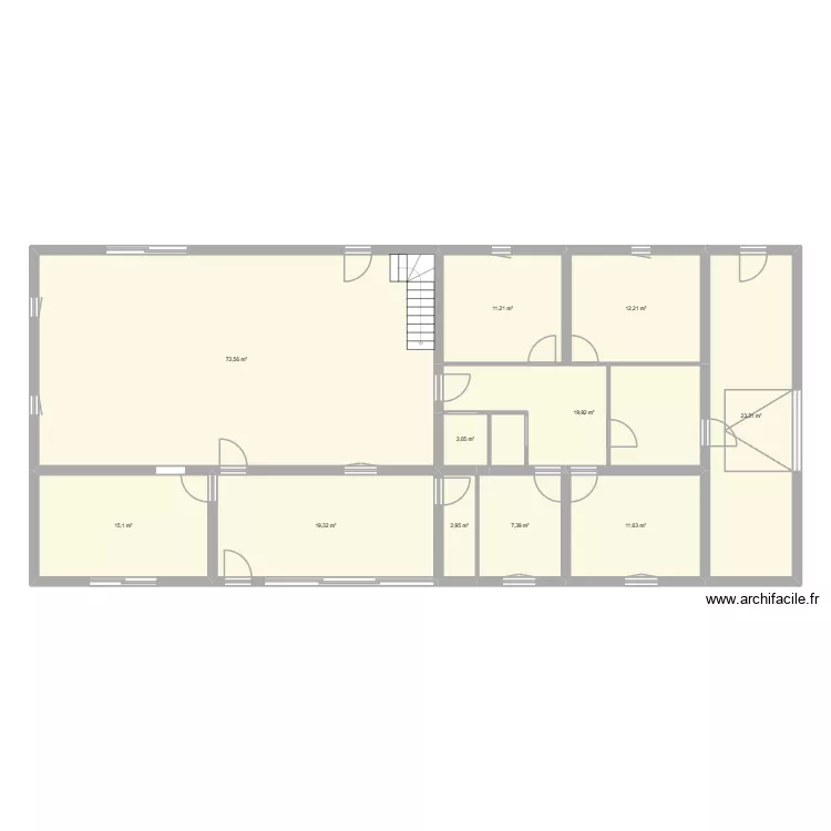 maison 1. Plan de 11  et 198 m²