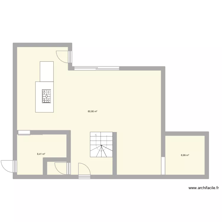 Projet 1. Plan de 3 Pièces et 76 m² Projet 1. Plan de 3 Pièces et 76 m²