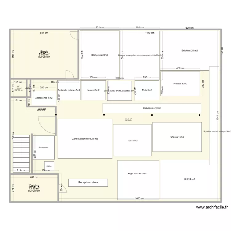 Magasin Yverdon . Plan de 