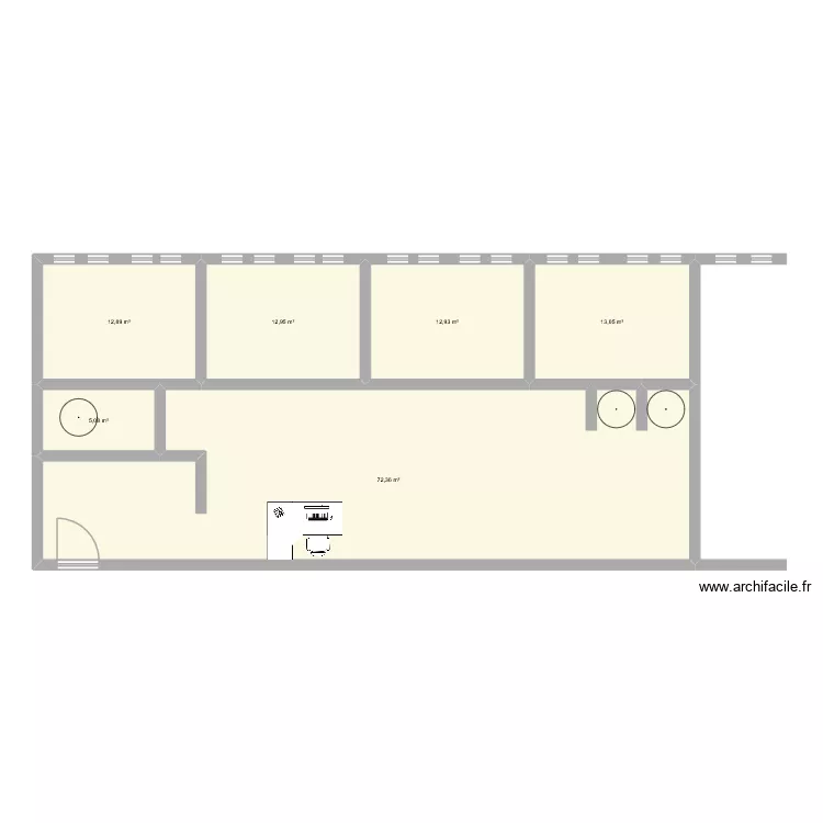 cab l\'amitie. Plan de 6 pièces et 129 m²