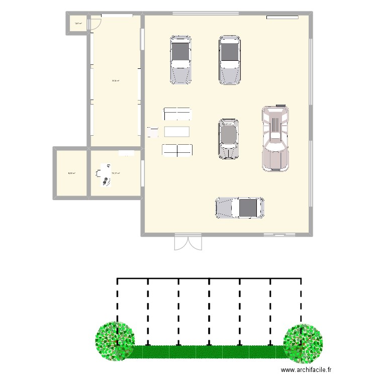Zone de chalandise concession. Plan de 5 pièces et 263 m2