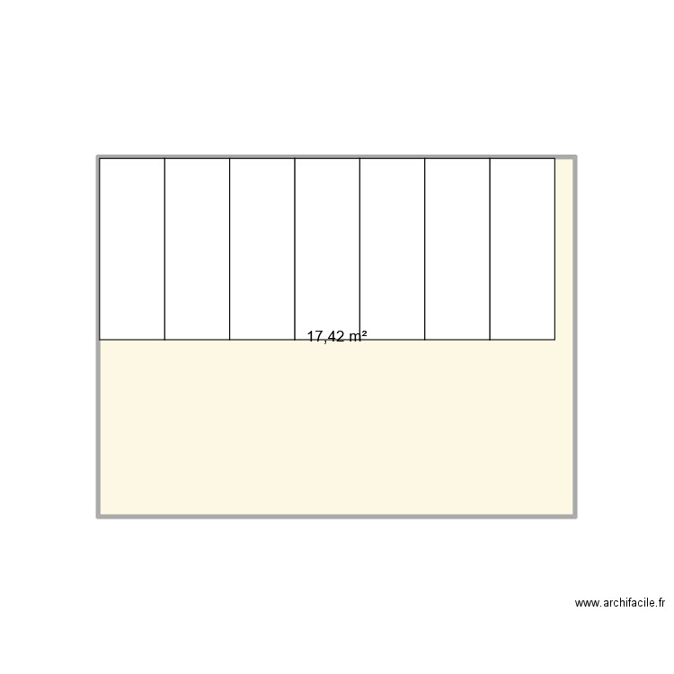 plancher. Plan de 1 pièce et 17 m2