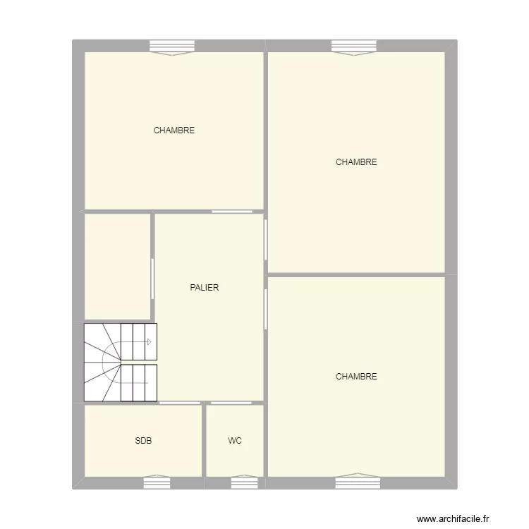 FAURE ETAGE. Plan de 7  et 72 m²