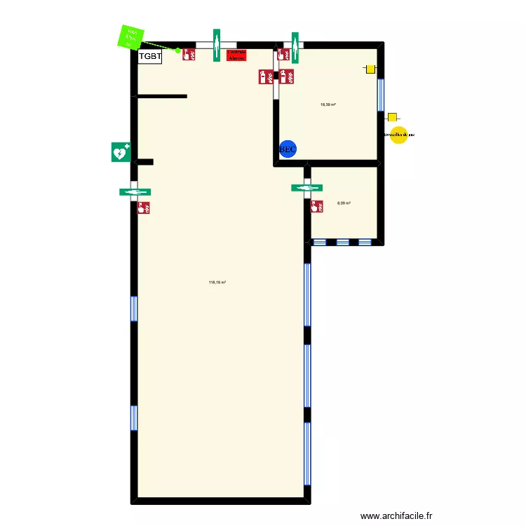 Salle de St Martin Don. Plan de 