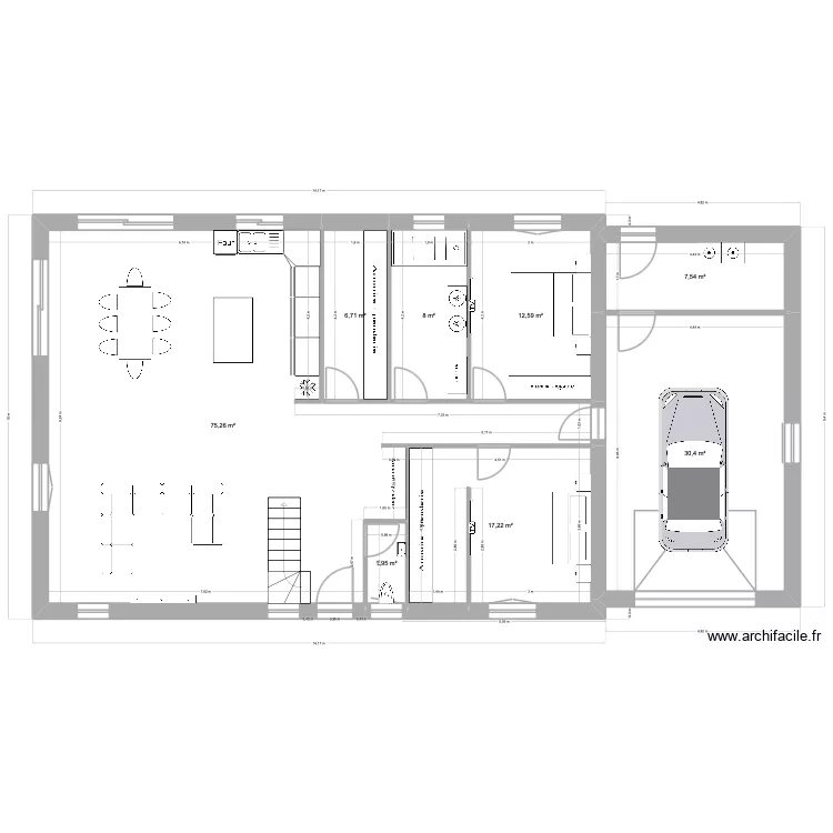 plan. Plan de 8  et 160 m²