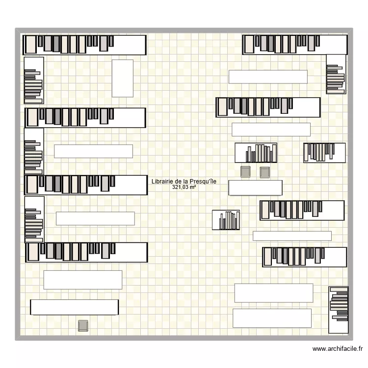 Librairie de la Presqu'île. Plan de 1 et 321 m² Librairie de la Presqu'île. Plan de 1 et 321 m²