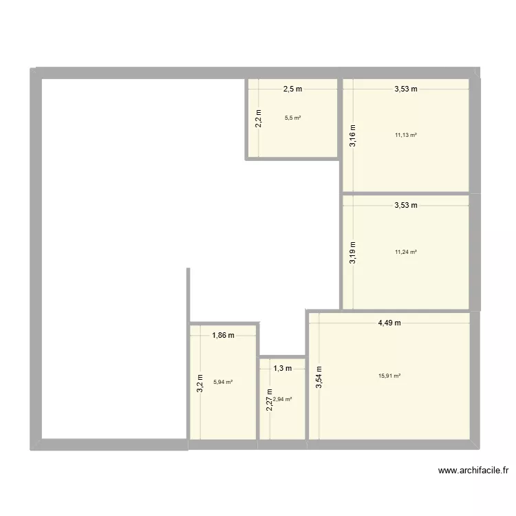 MAISON. Plan de 6 et 53 m² MAISON. Plan de 6 et 53 m²