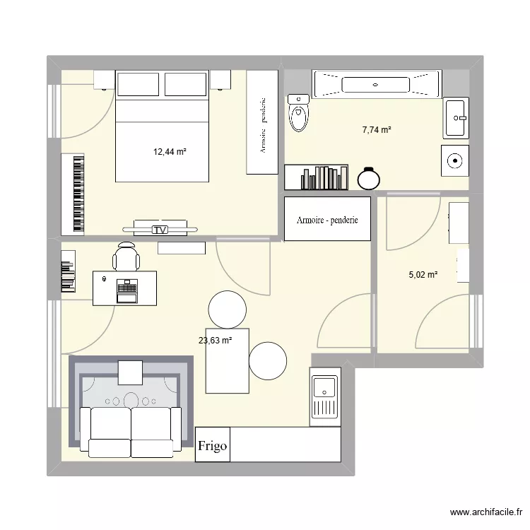 Arria Ly - v2. Plan de 4 et 49 m² Arria Ly - v2. Plan de 4 et 49 m²