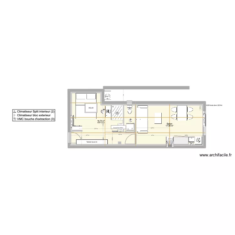 Telecom. Plan de 2  et 36 m²